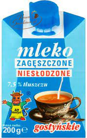 Mleko zagęszczone, niesłodzone 7,5% tłuszczu 200g gostyńskie